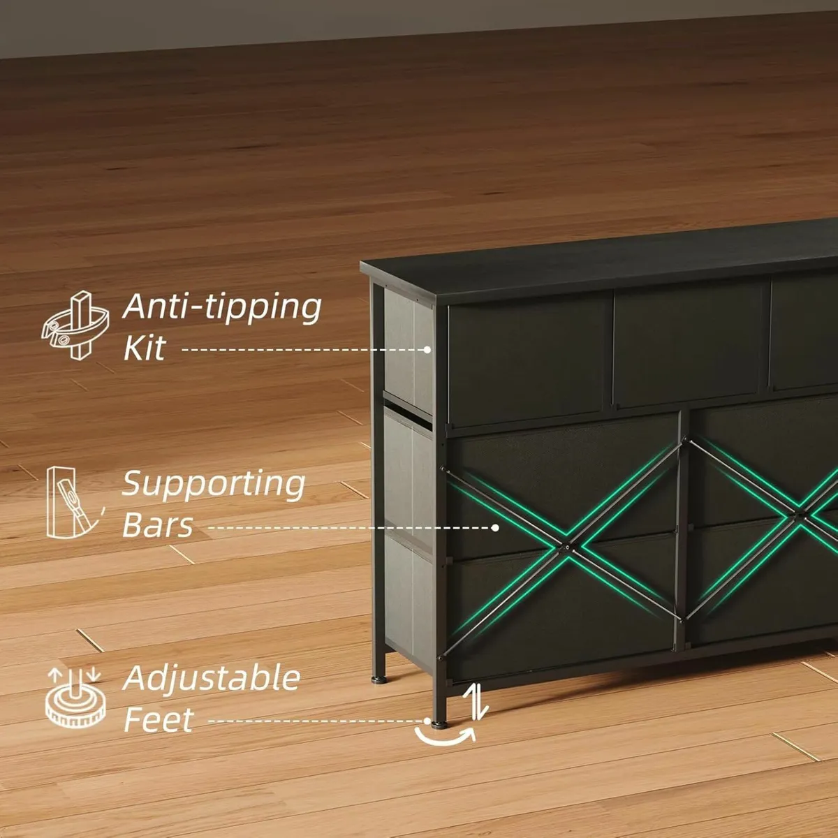 Christmas Chest of Drawers for Bedroom 7 Drawers - Image 3