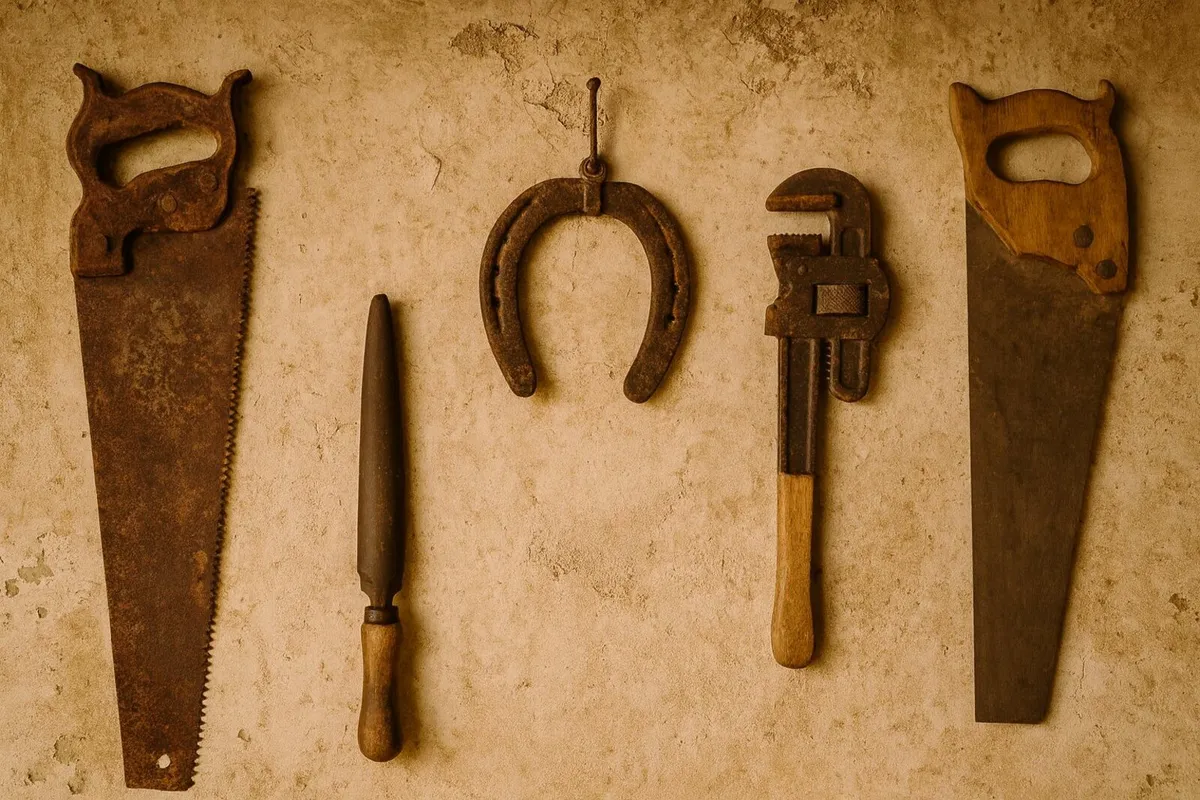 antique vintage METAL FILE TOOL cottage pub  cave - Image 1