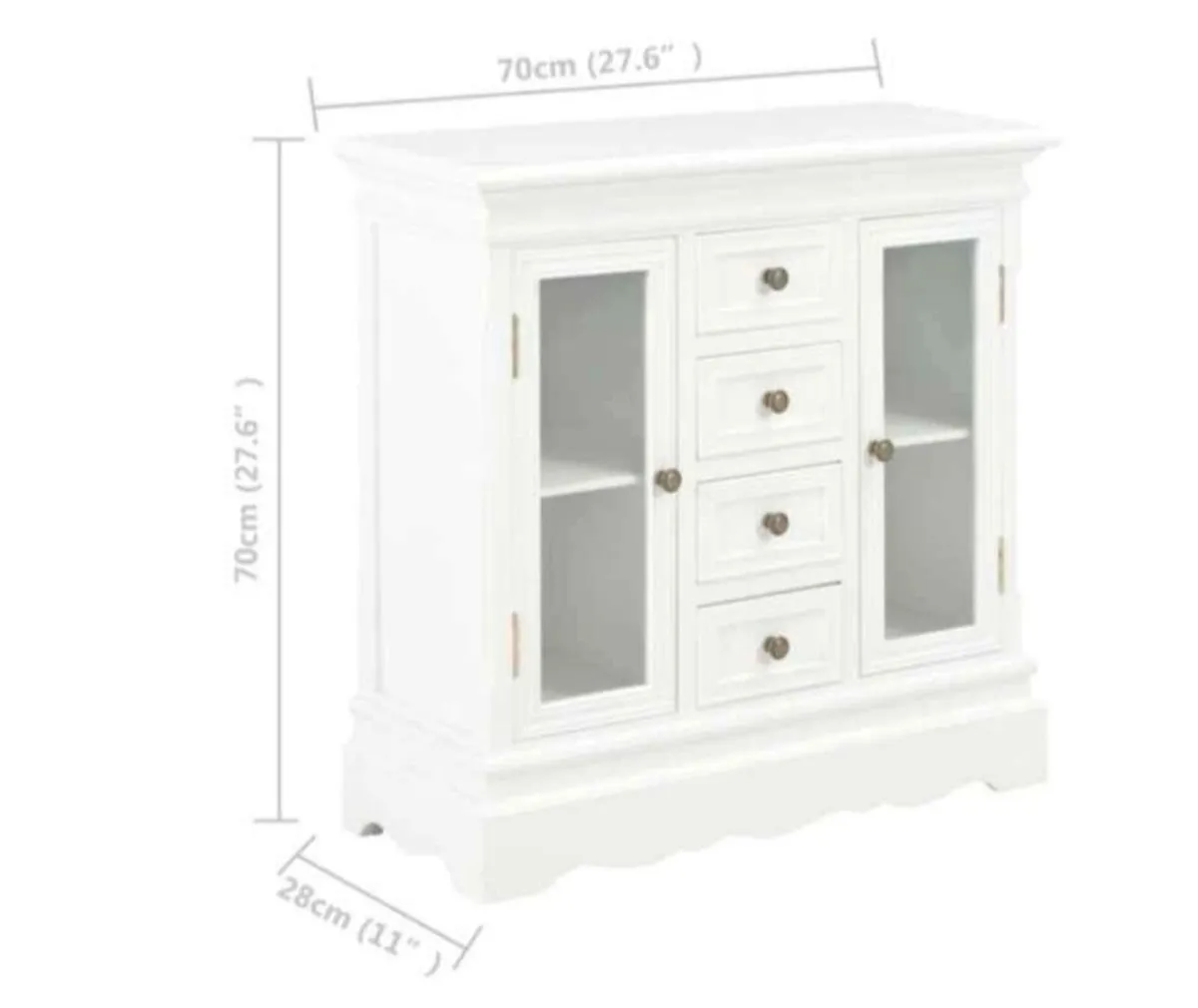 Shabby Chic Small Glass Cabinet - Image 4