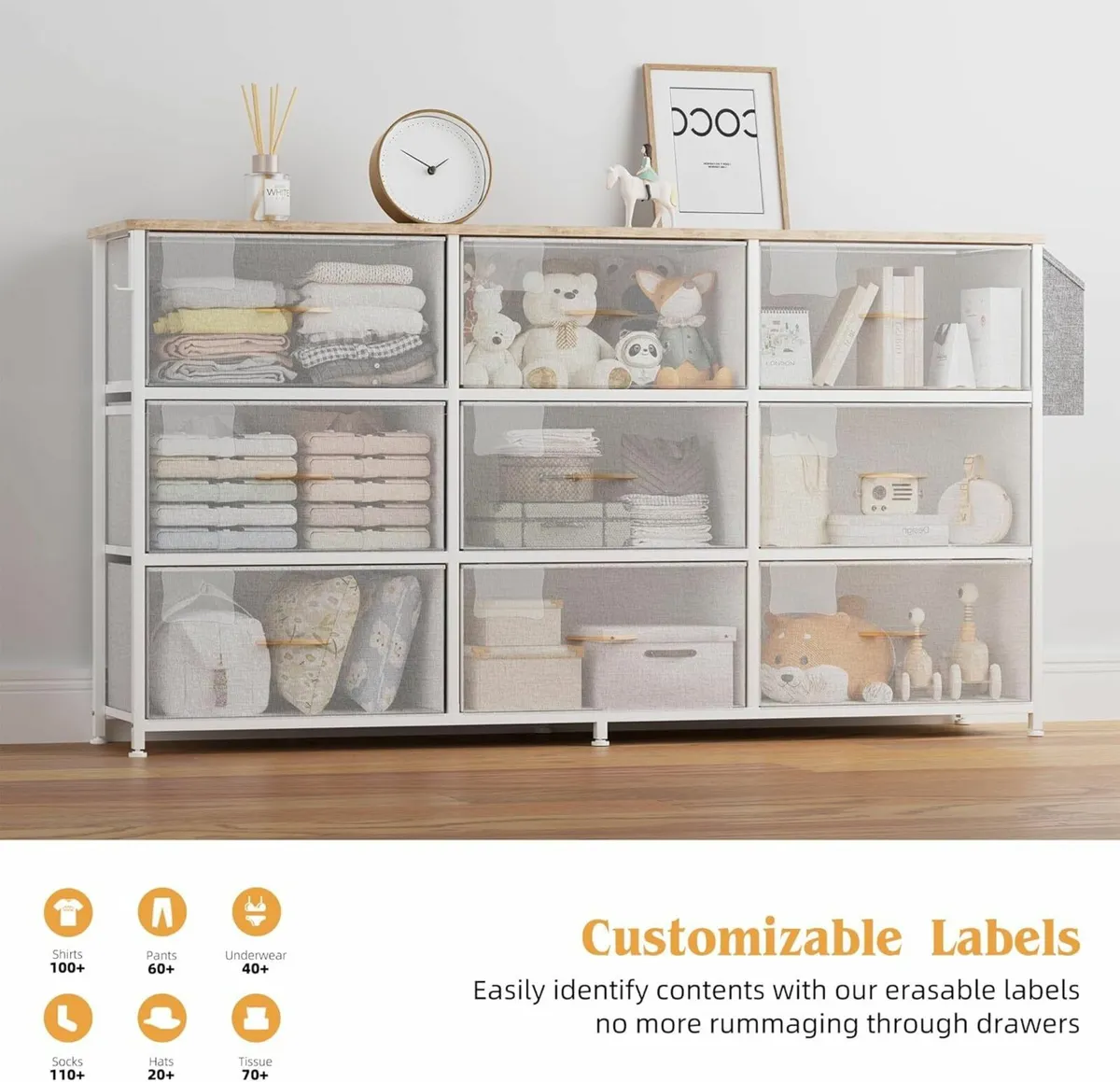 Chest of Drawers Large TV Stand Drawers Storage - Image 4