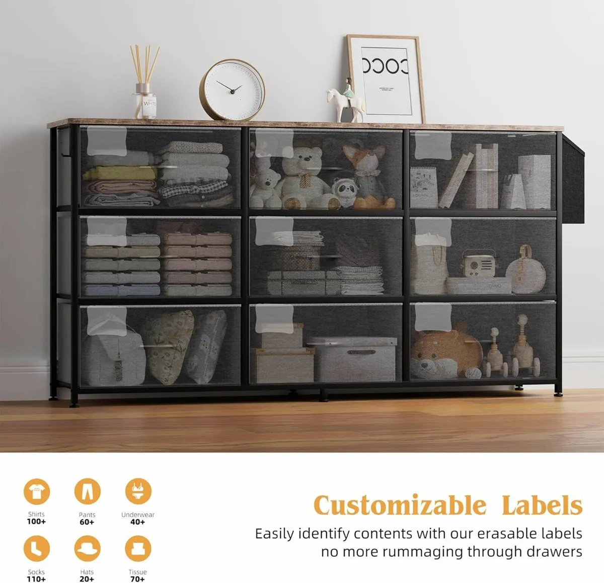 Christmans Fabric Chest of Drawers Large TV Stand - Image 4