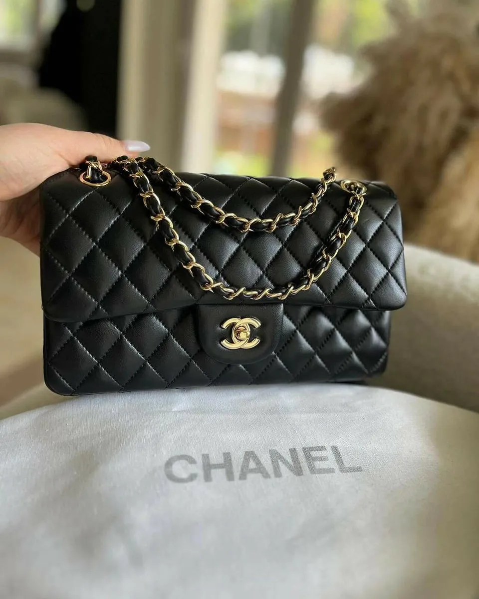 Chanel Black Lambskin Medium Double Flap Handbag - Image 2