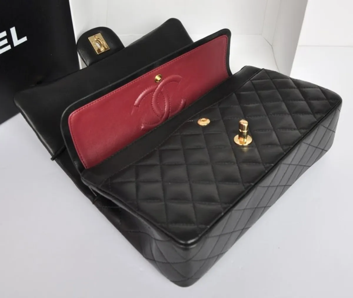 Chanel Black Lambskin Medium Double Flap Handbag - Image 4