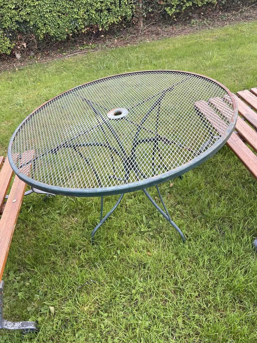 Garden table and bench x2 - Image 1