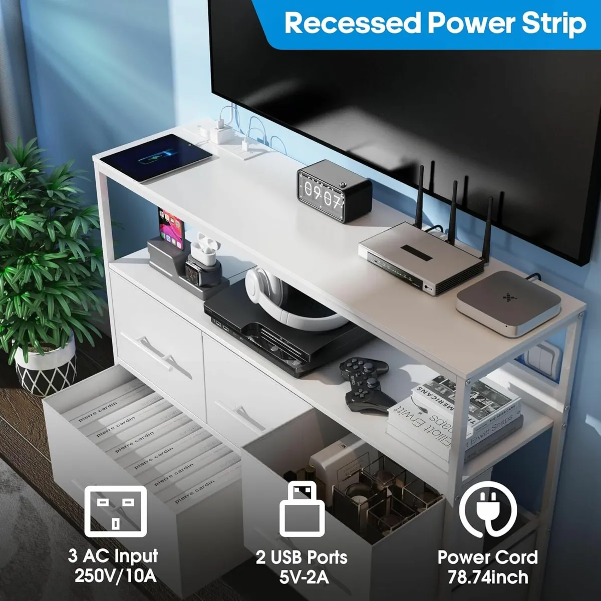 Chest of Drawers Charging, TV Stand Storage - Image 2