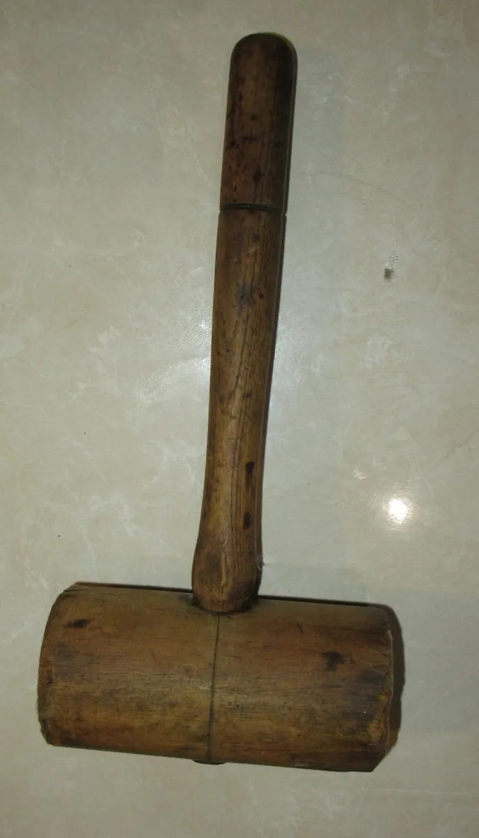 antique vintage tools HAMMER MALLET cottage cave - Image 4