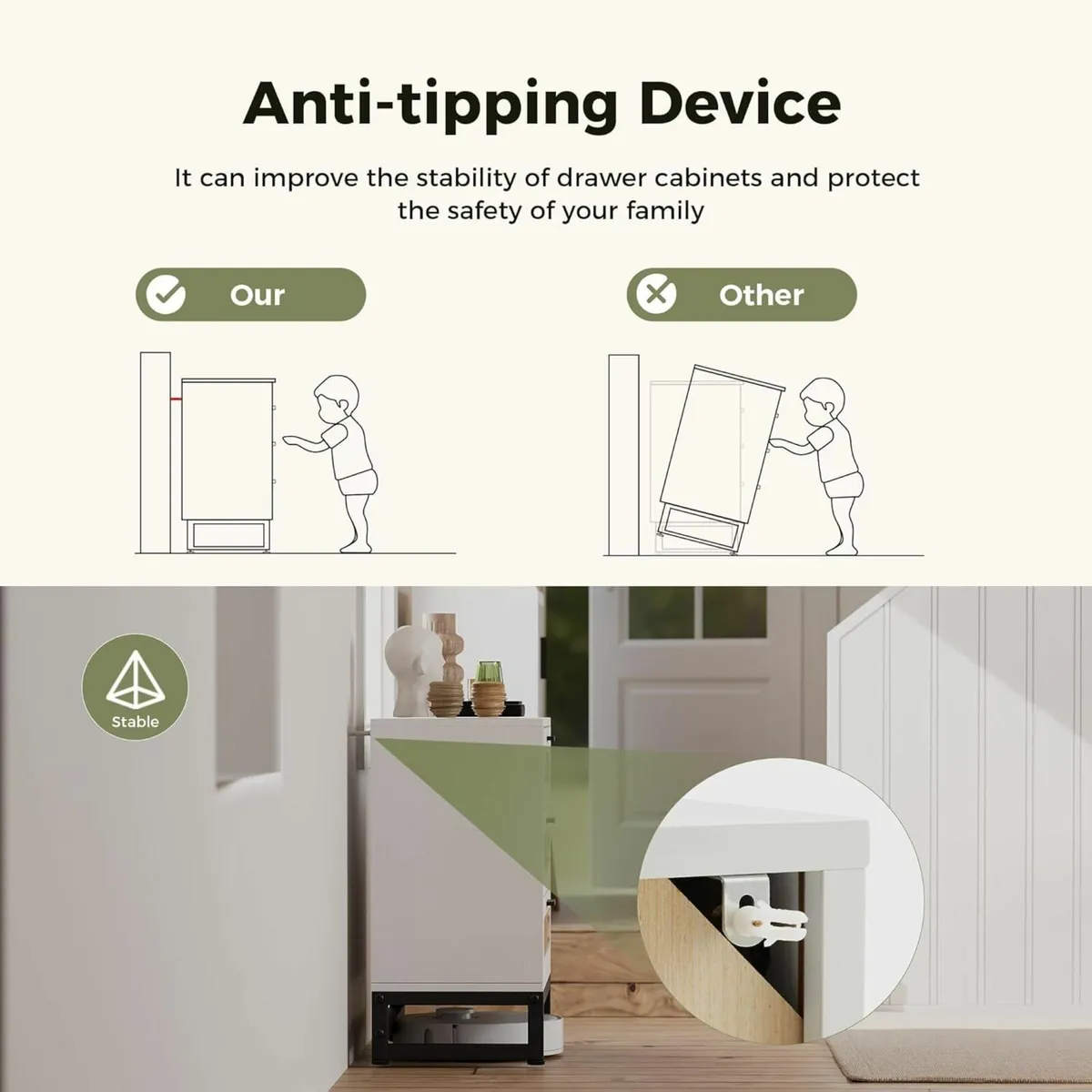 6 Drawers Rattan Dresser Chest of Drawers - Image 4