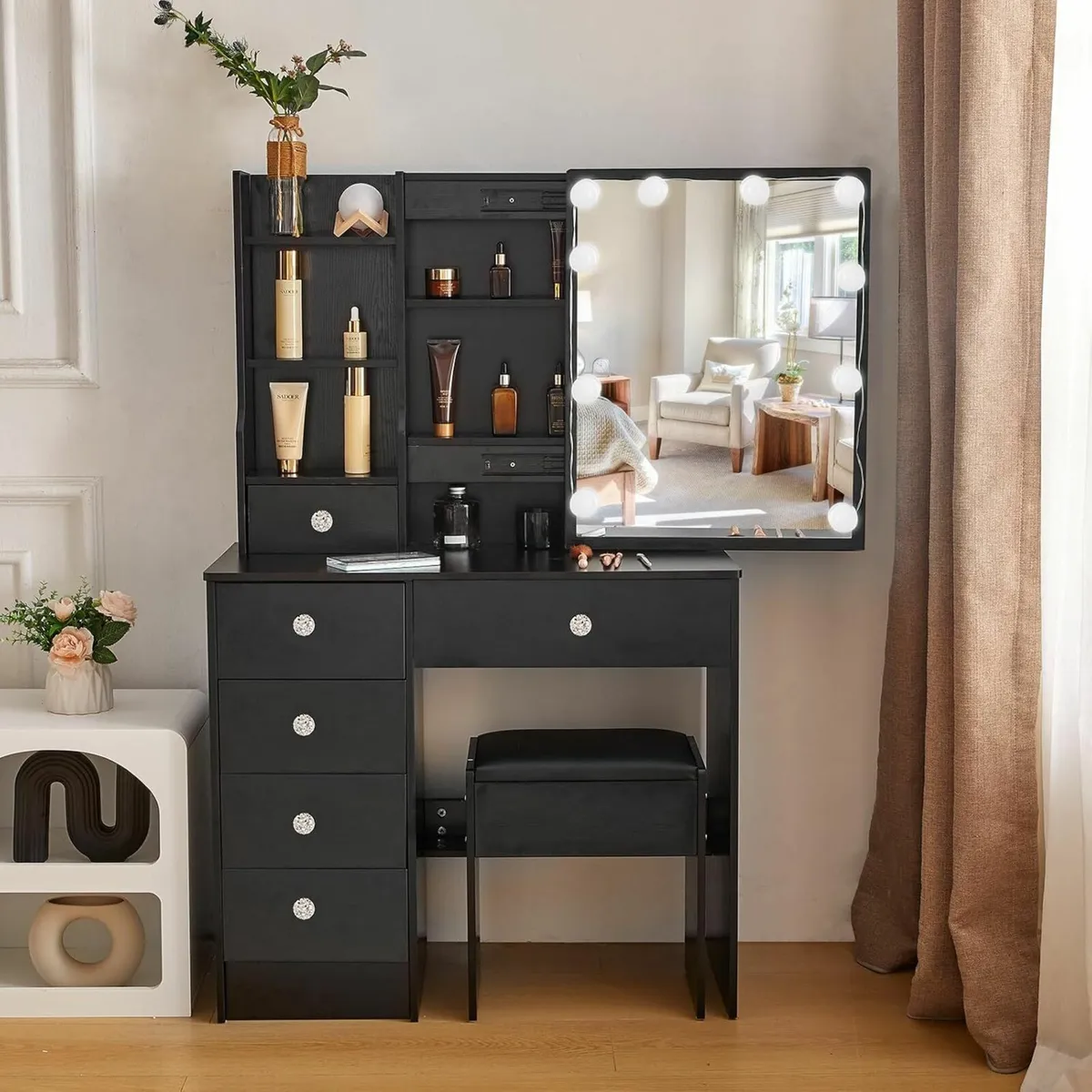 Dressing Table Mirror Vanity Desk with Lights - Image 4