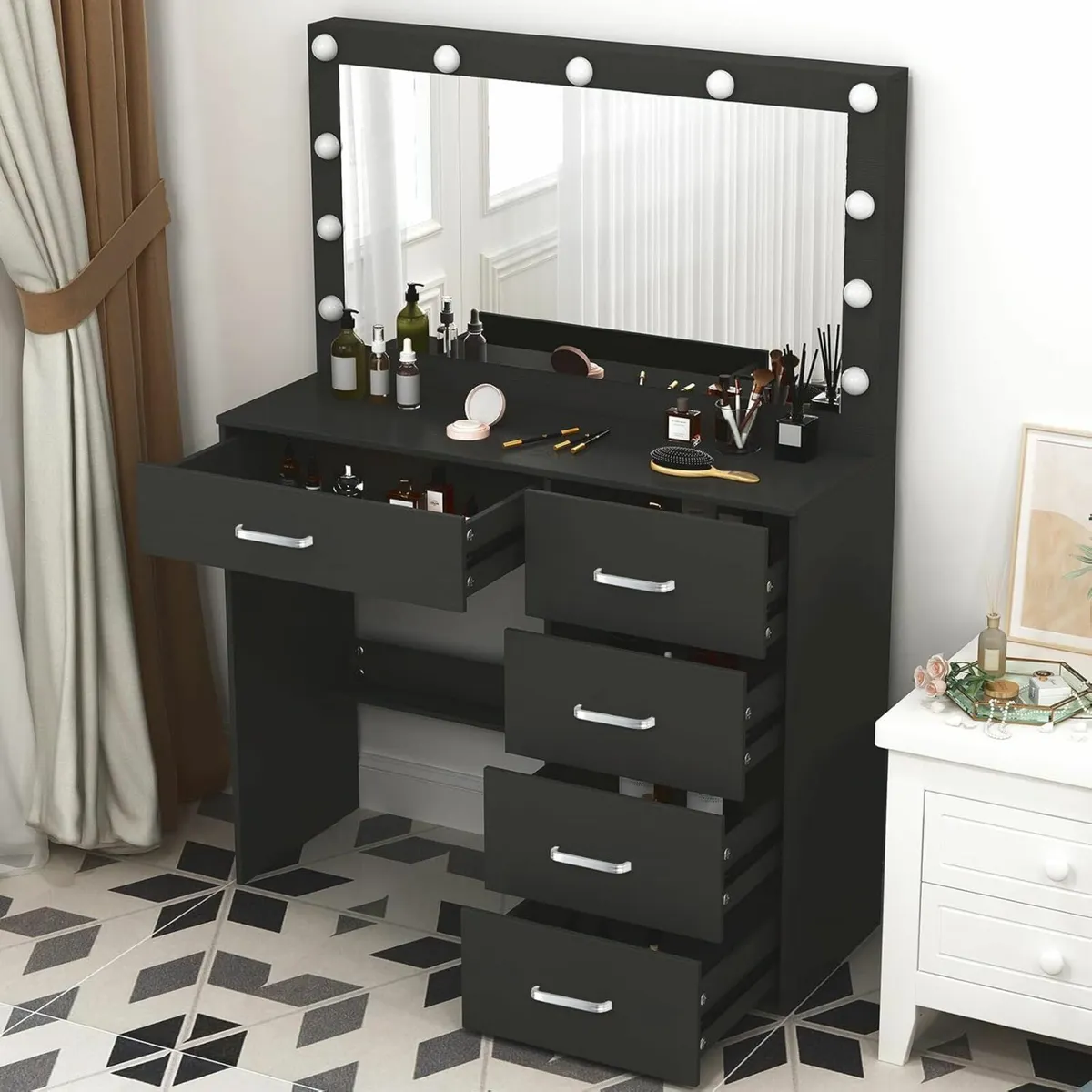 Dressing Table with Mirror and Lights 3 Color - Image 1