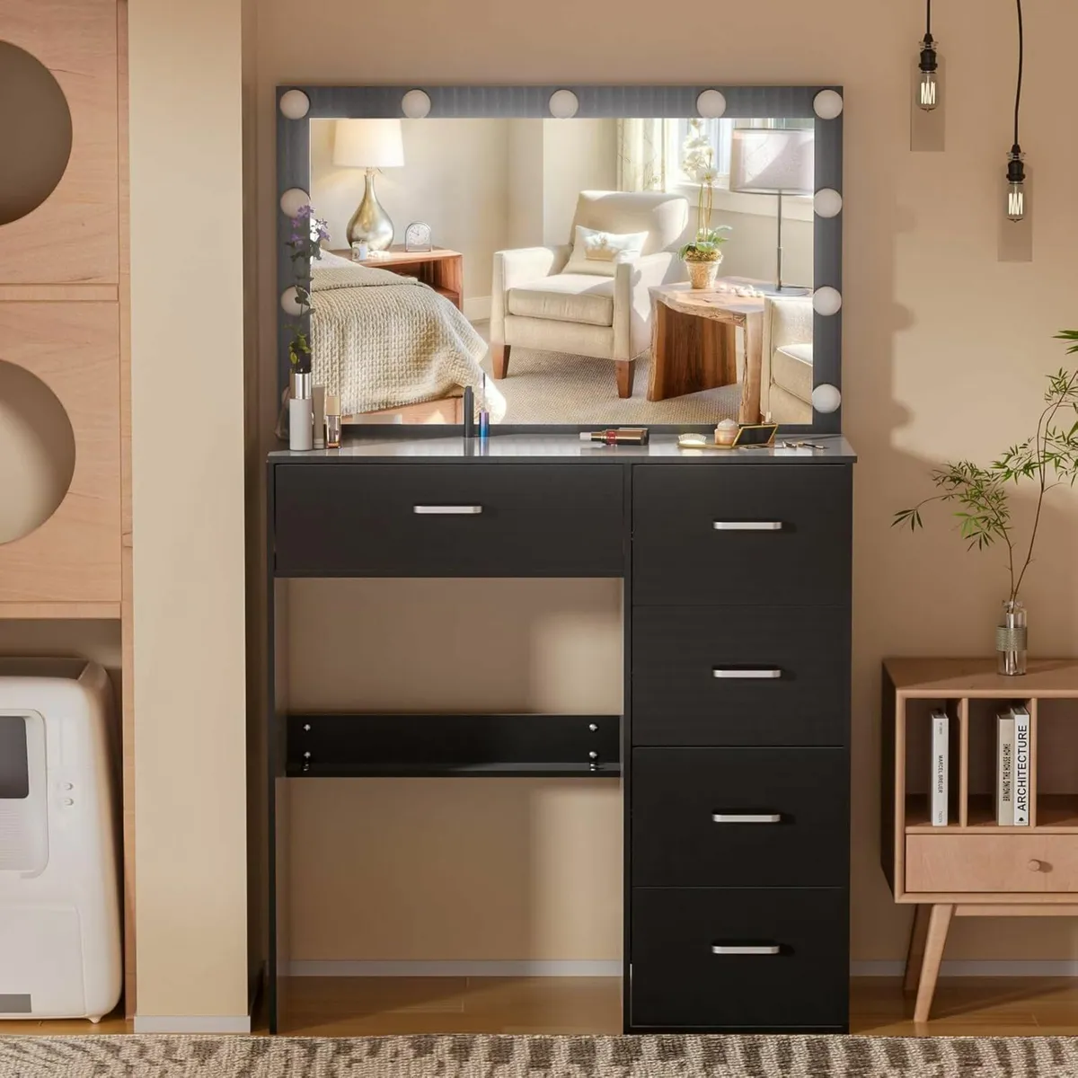 Dressing Table with Mirror and Lights 3 Color - Image 4