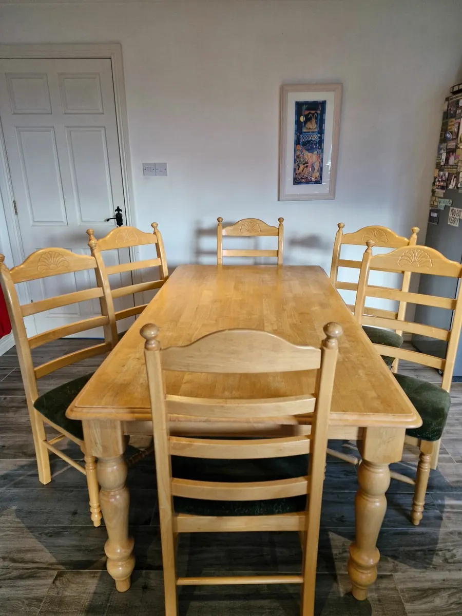 Solid Wood Kitchen Table & 6 Chairs. - Image 2