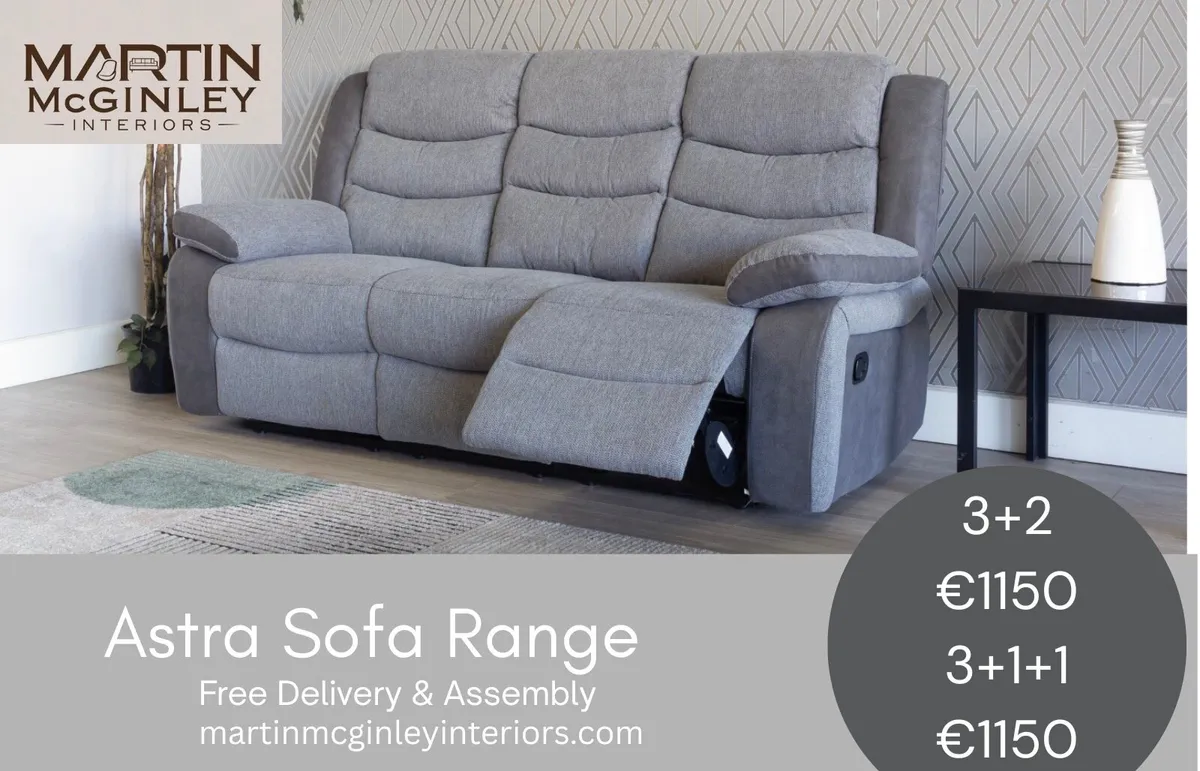 New Astra Fabric Recliner Sofas - Image 3