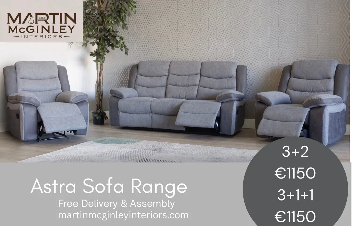 New Astra Fabric Recliner Sofas - Image 4