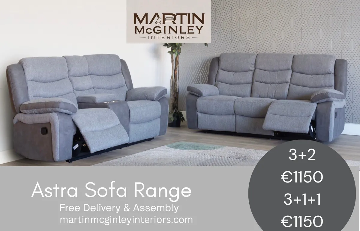New Astra Fabric Recliner Suite - Image 2