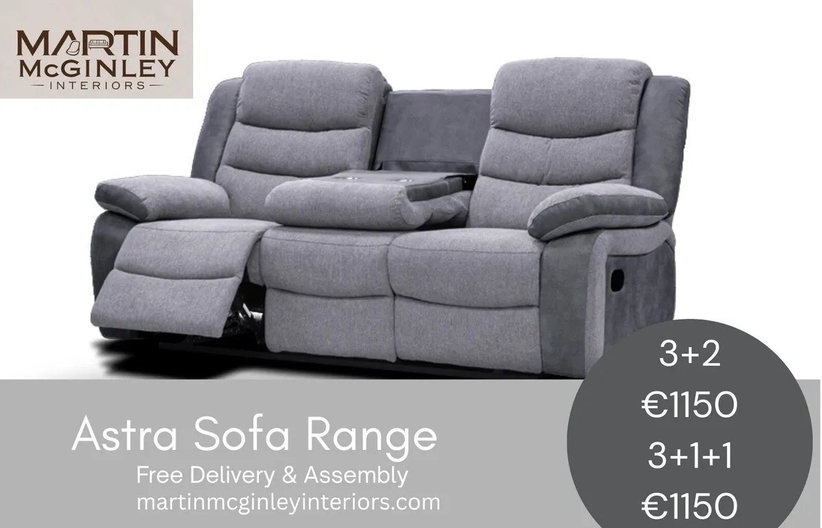 New Astra Fabric Recliner Suite - Image 4