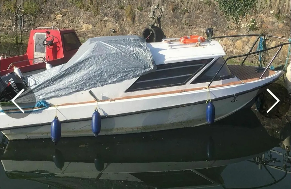 16 foot boat trailer and 25 HP Yamaha engine boat. - Image 2