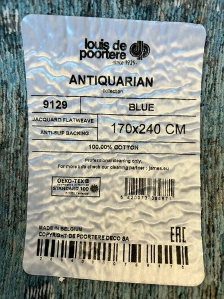 Louis De Poortere Rug 170x240cm Blue Brand New - Image 2