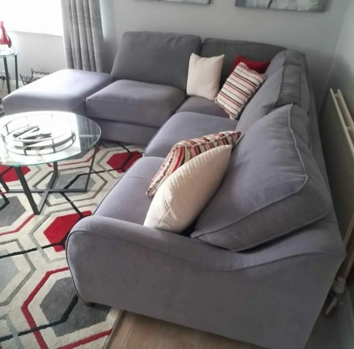 Grey L shape sofa - Image 1