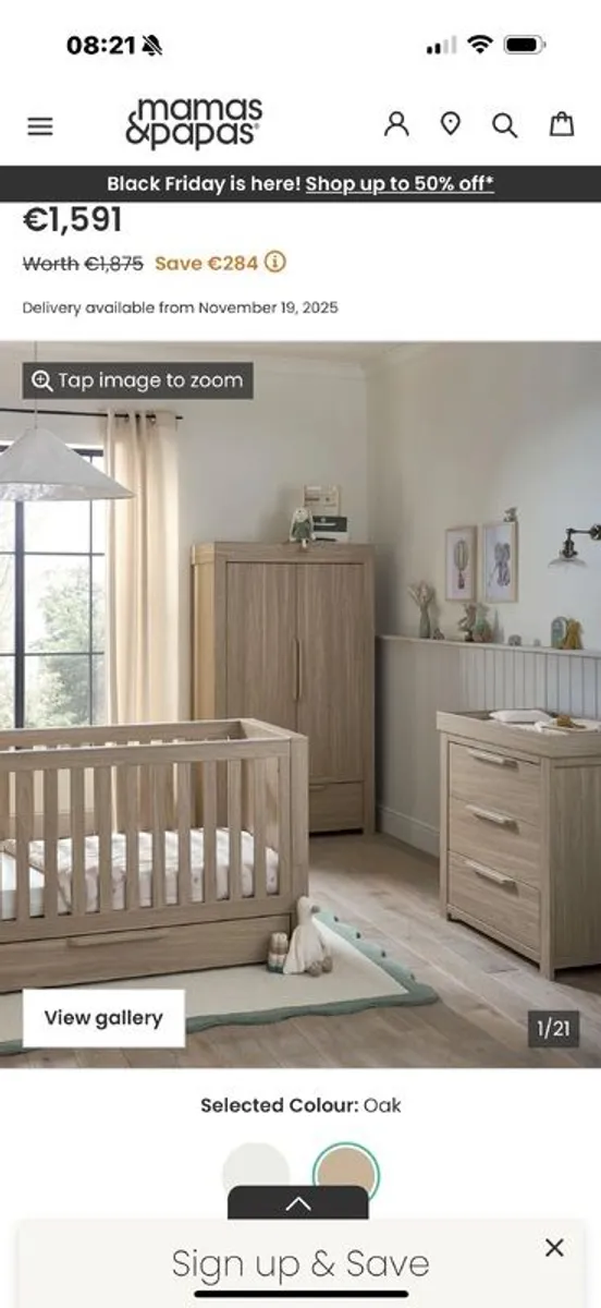 3 piece mamma and papa's set. Cot, wardrobe and chest of drawers. Perfect condition - Image 1