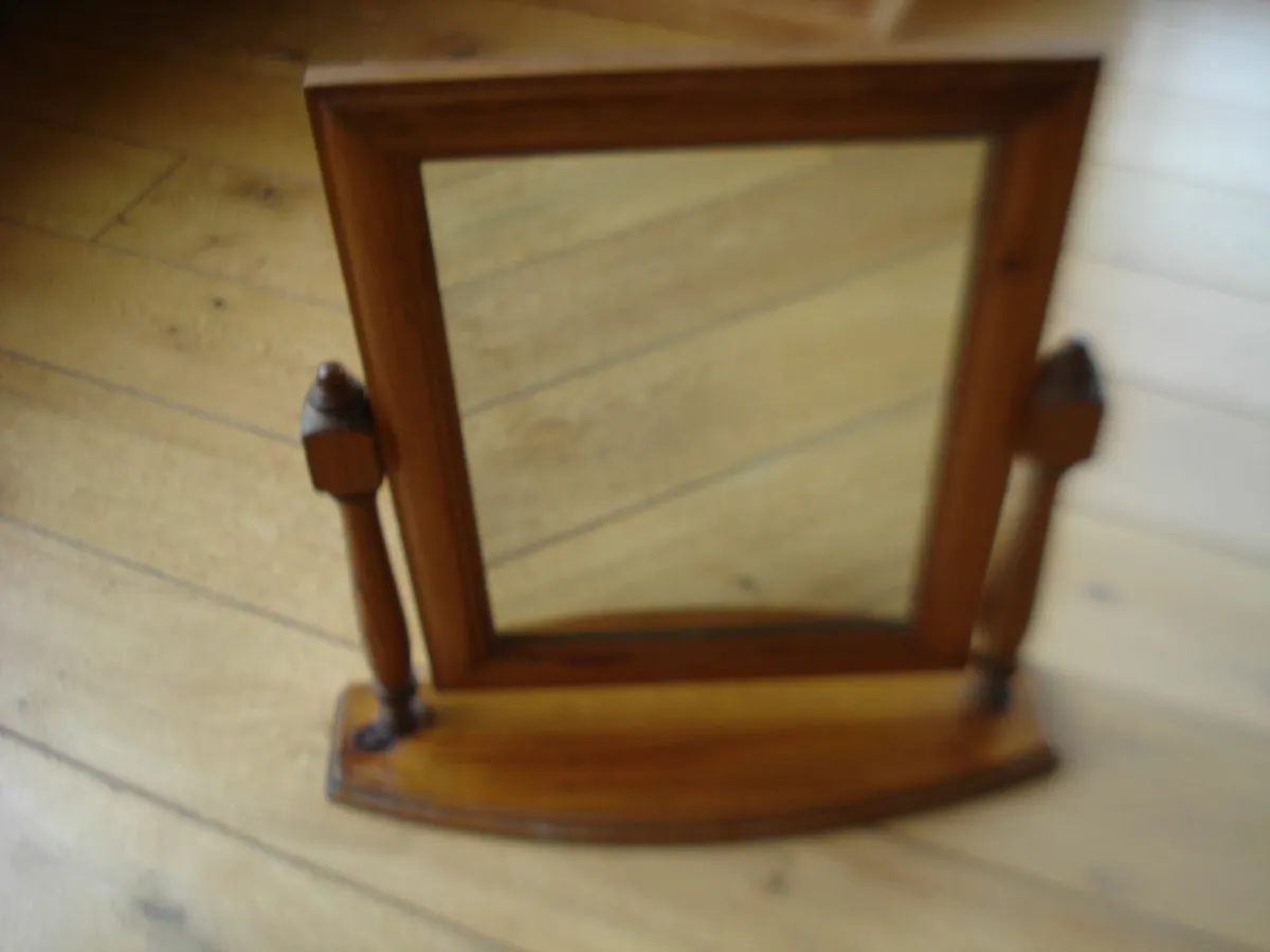 SOLID DARK IRISH PINE VANITY MIRROR. - Image 2