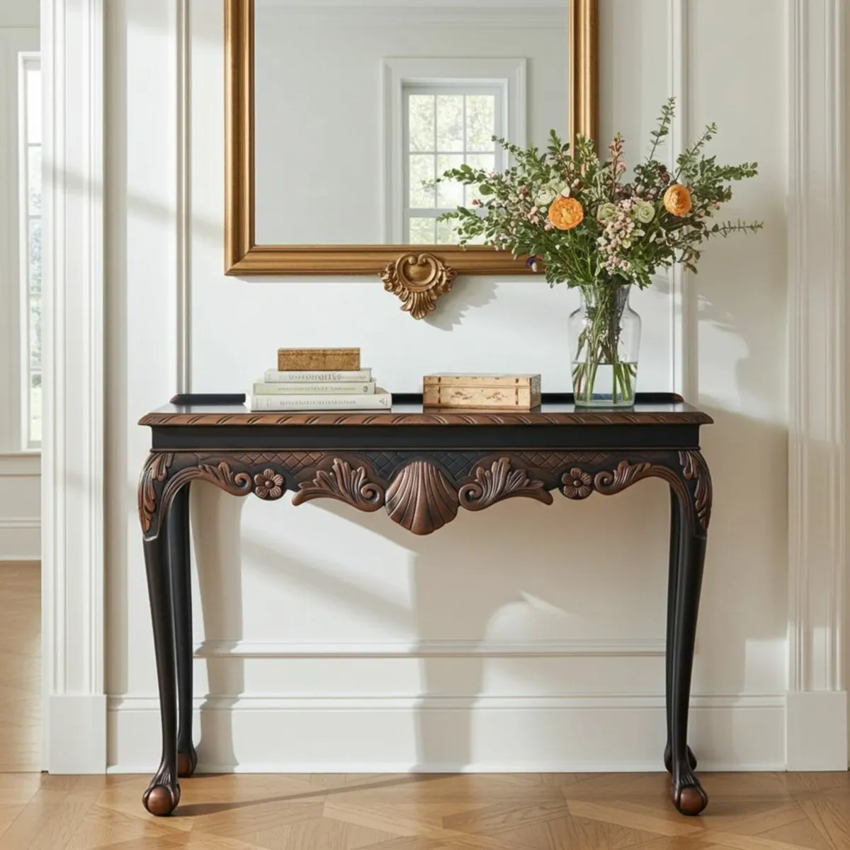 Regal Copper Shell Console Table - Image 2
