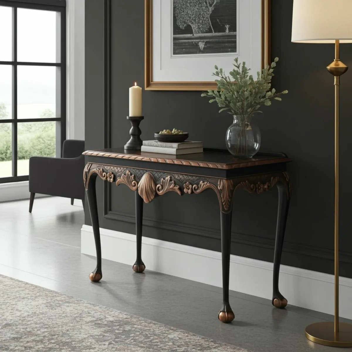 Regal Copper Shell Console Table - Image 3