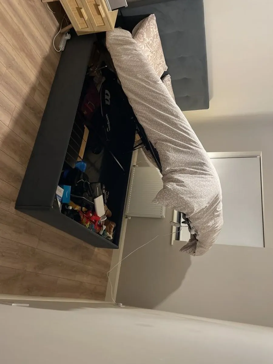 Emma King Size Ottoman Storage Bed with Mattress and Bed side Tables Included - Image 2