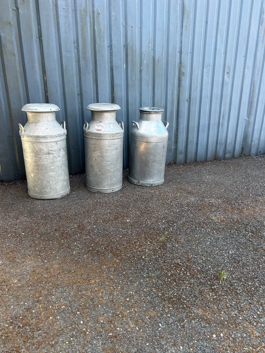 Old Farm Milk Cans - Image 1