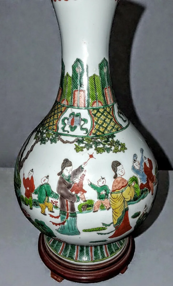Large Chinese garlic head lhand painted amp - Image 2