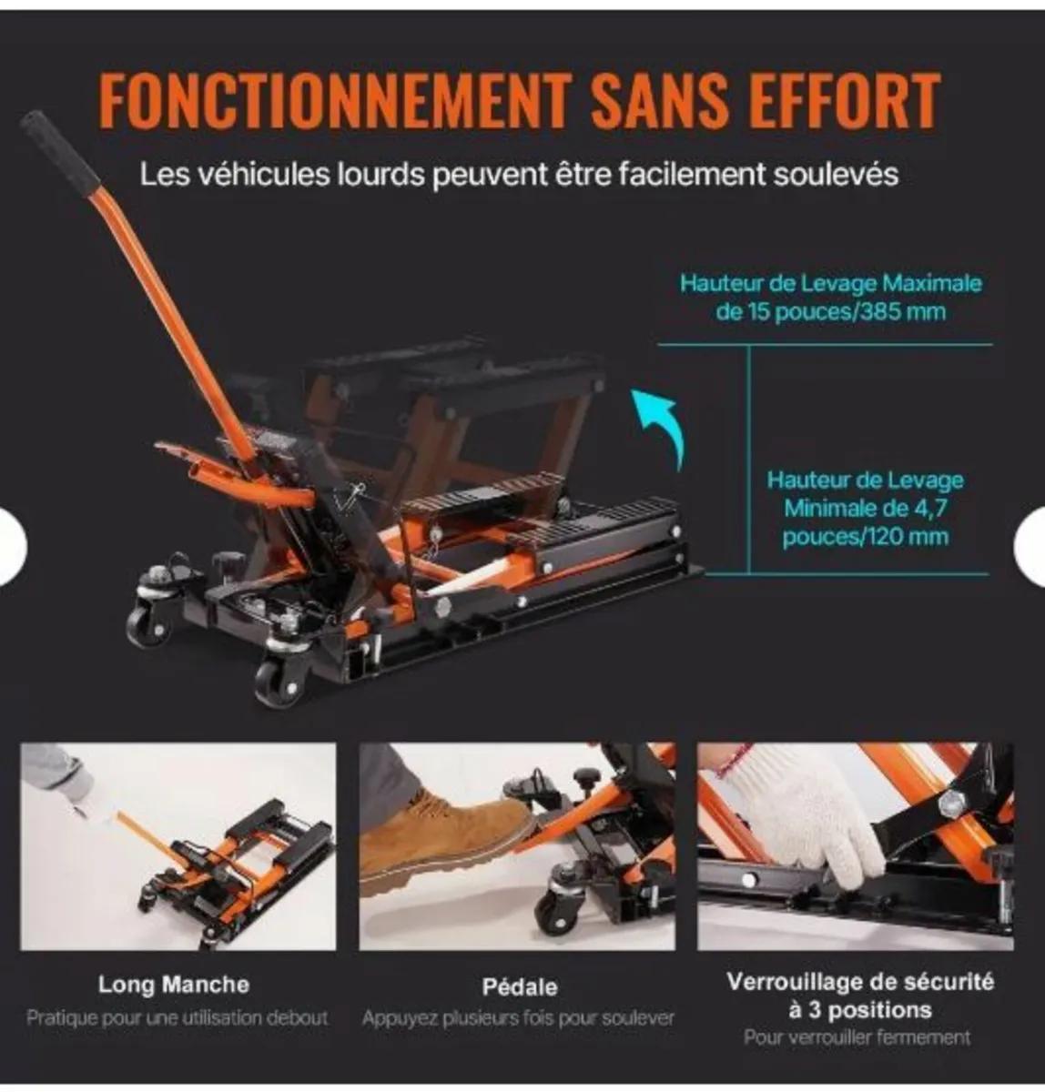 Motorcycle Hydraulic Pump Jack 680.4 kg - Image 4