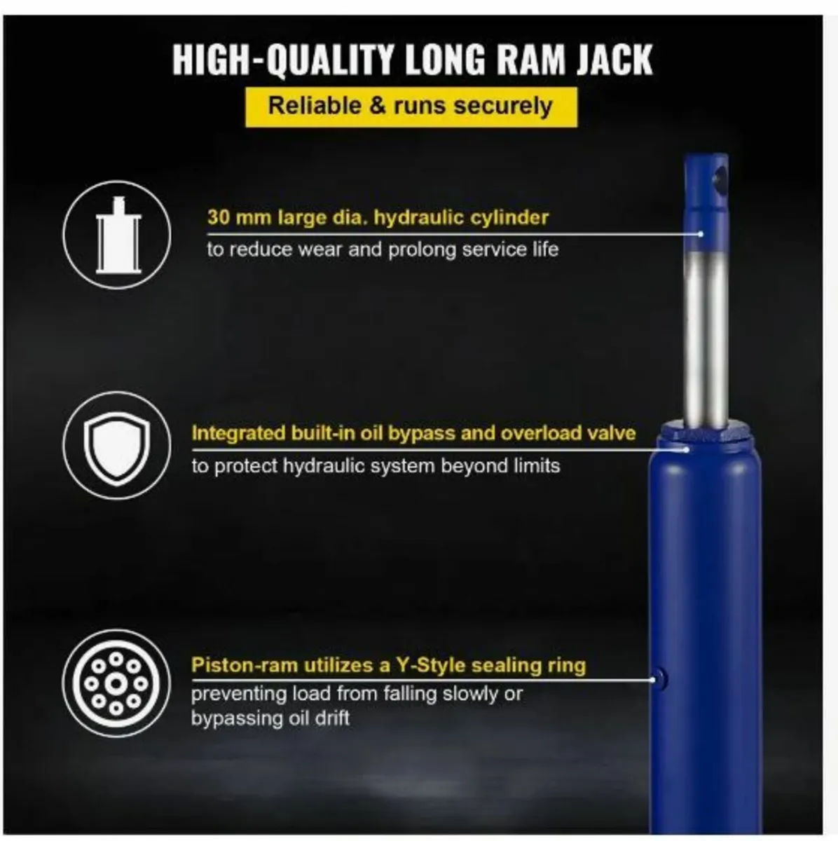 Hydraulic Long Ram Jack, 8 Tons/17363 lbs - Image 4