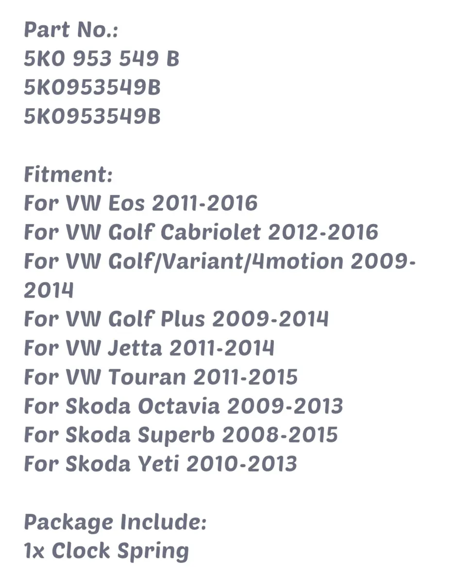Clock spring Skoda/ VW - Image 2
