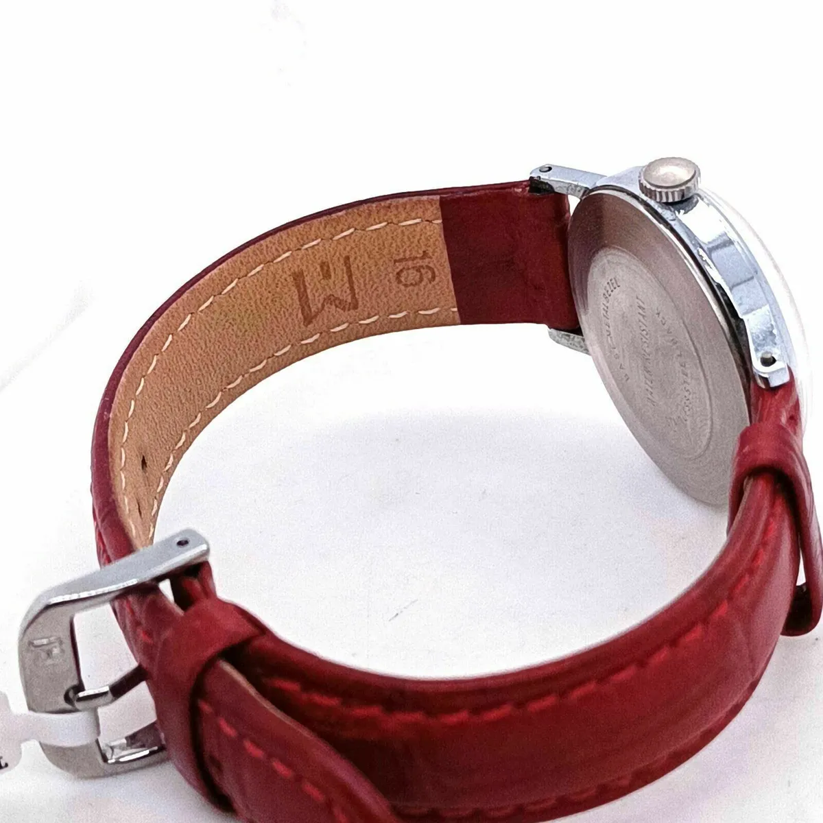 Timex Vintage Watch , Red Leather Strap - Image 4