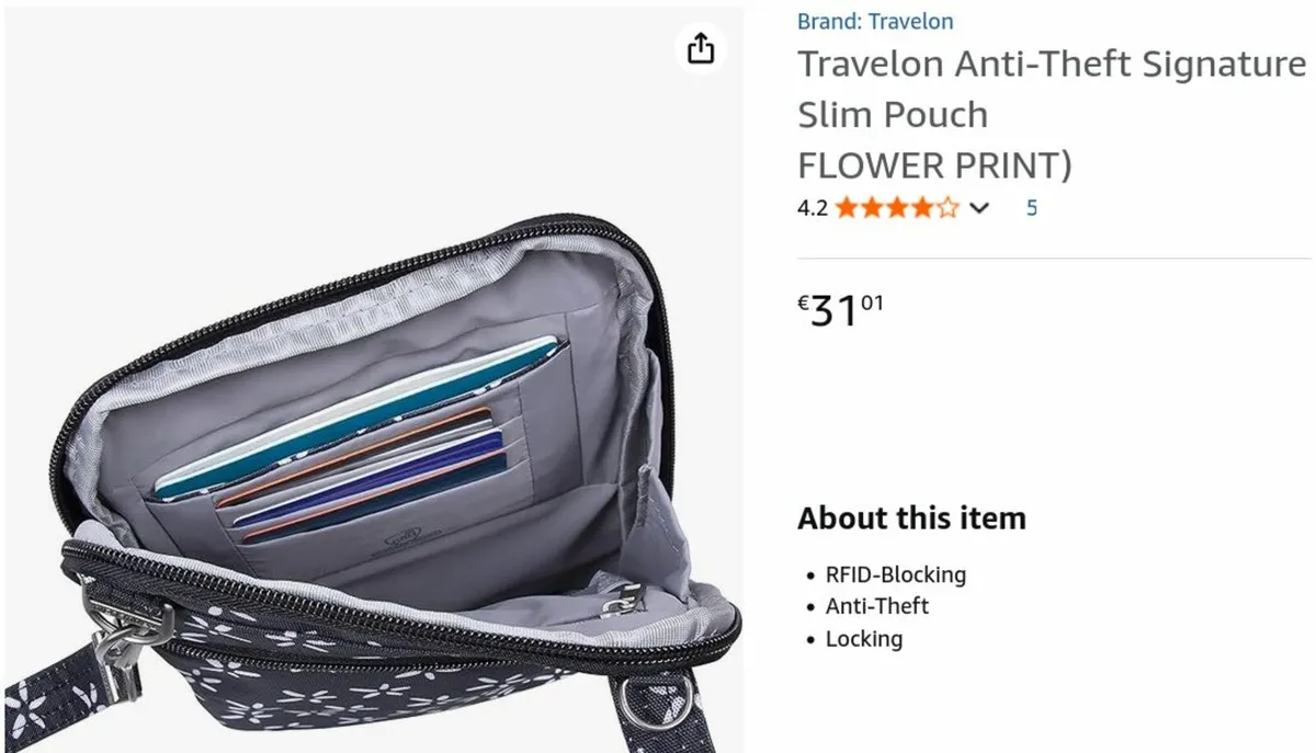 TRAVELON travel anti-theft purse - Image 1
