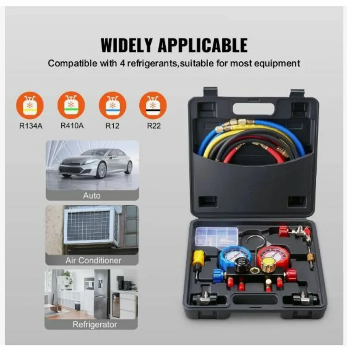 4 Way AC Gauge - AC Manifold Gauge Set - Image 3