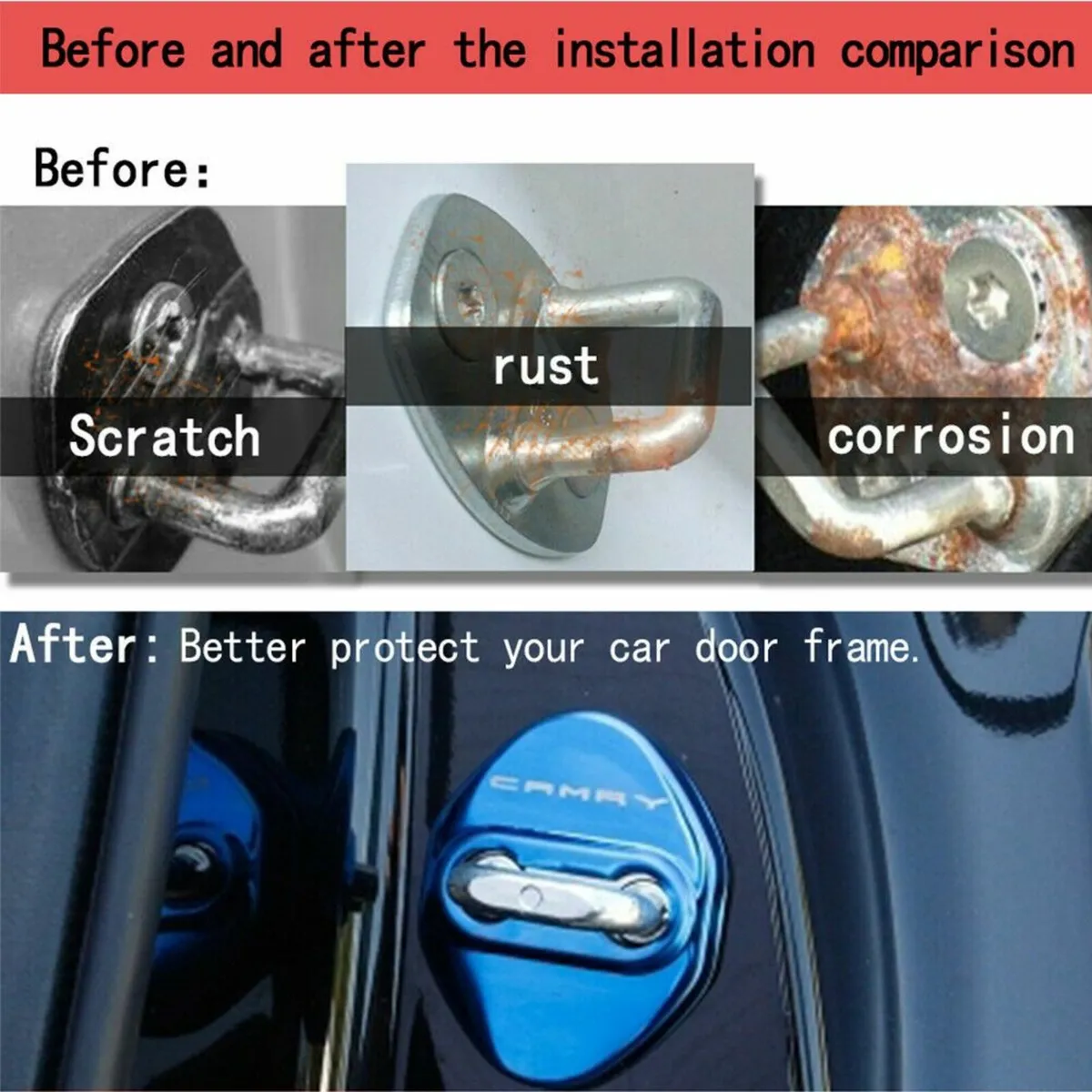 4pcs/set Car Door Lockstitch Frame Trim Sticker Co - Image 2