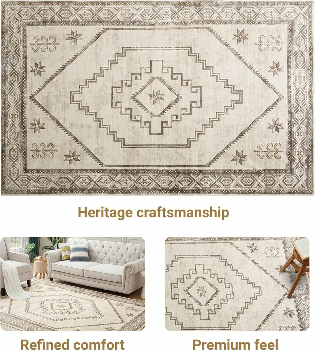 Bedroom Living Room Large 200x290cm Rugs Soft - Image 3