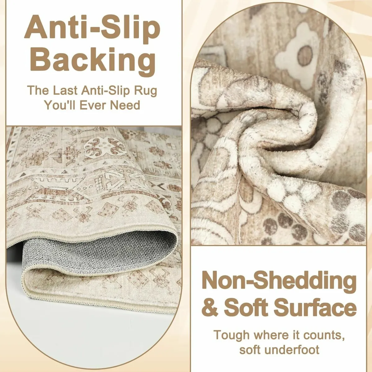 Christmas Rugs Living Room 160x230cm Vintage Beige - Image 2