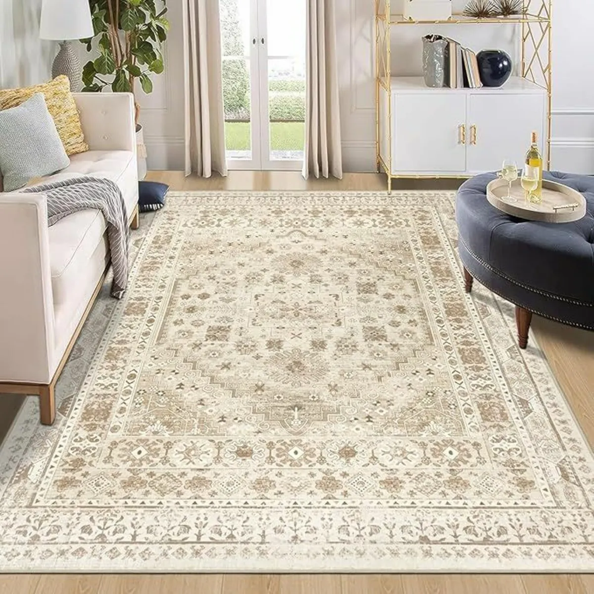 Christmas Rugs Living Room 160x230cm Vintage Beige - Image 1