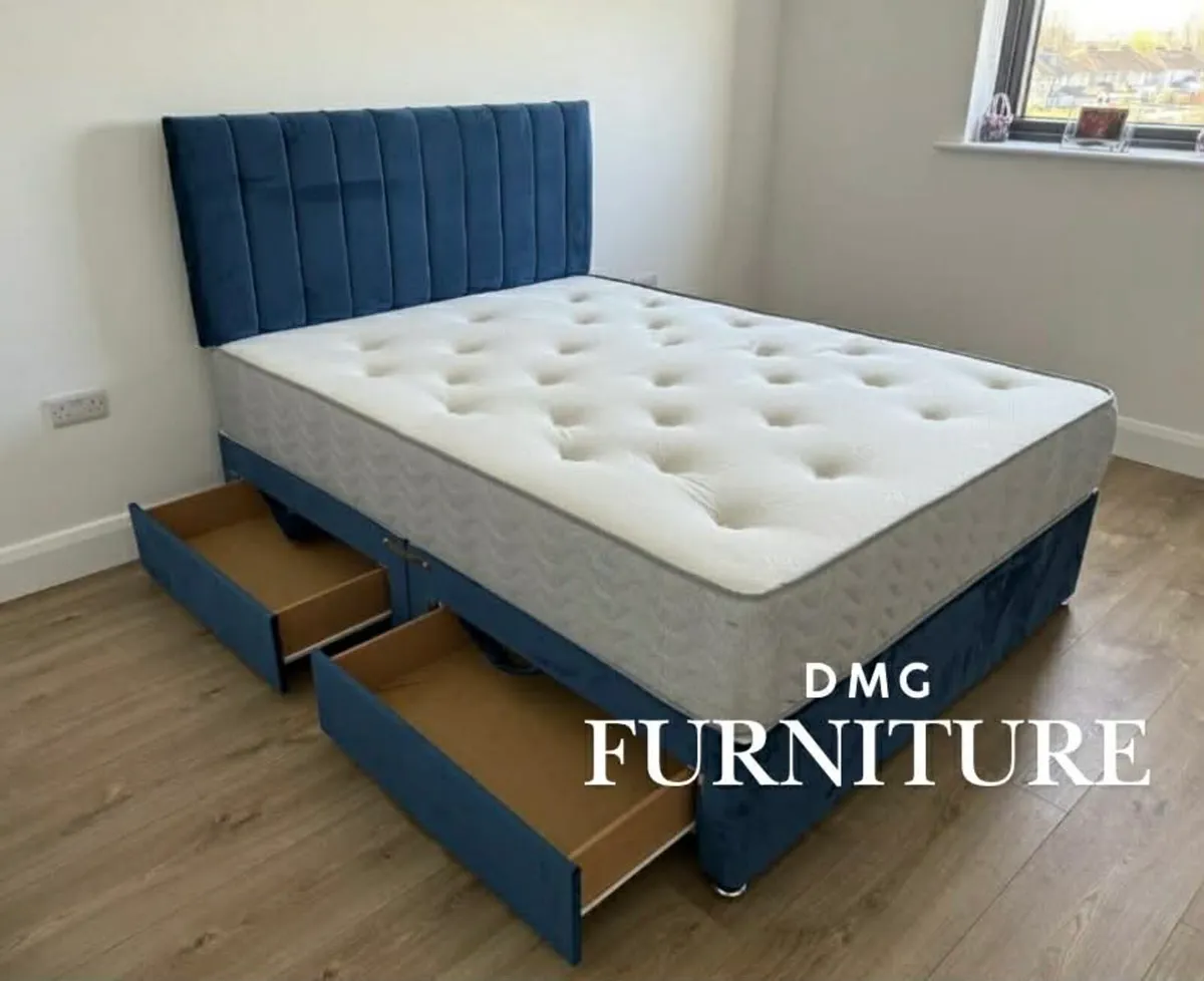 New Divan Beds With Mattresses And Headboard - Image 4