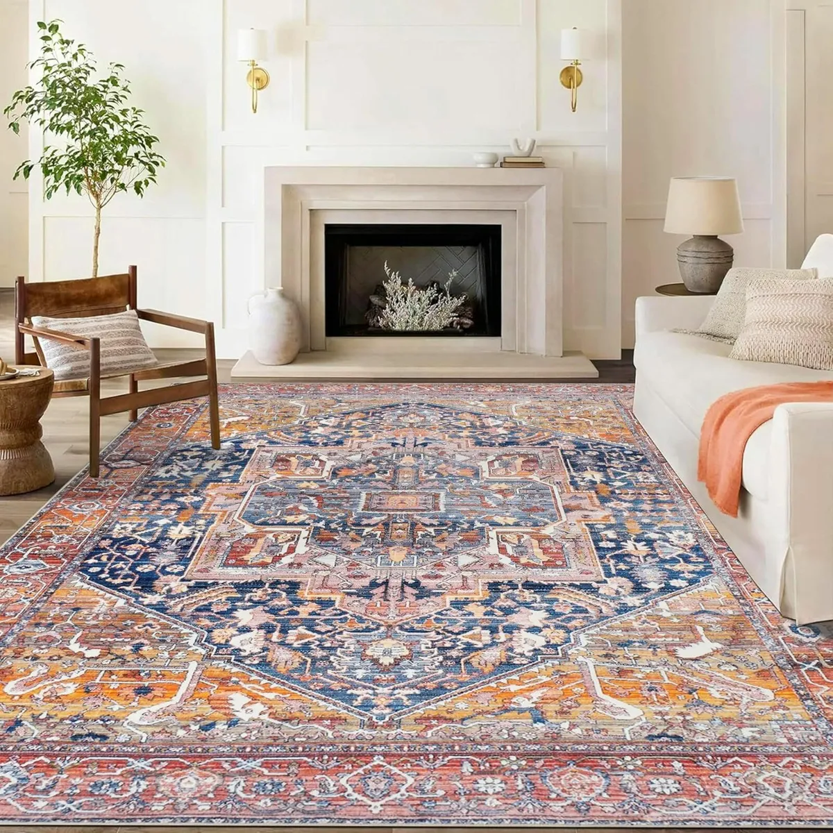 Vintage red Rugs Living Room 200x290cm Bedroom - Image 1