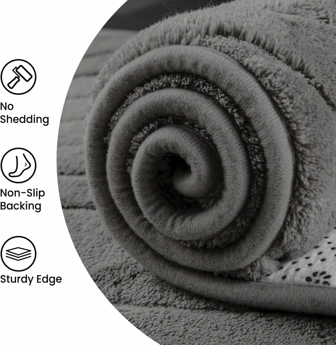 Living Room Bedroom 200x300cm Grey Rugs Washable - Image 3