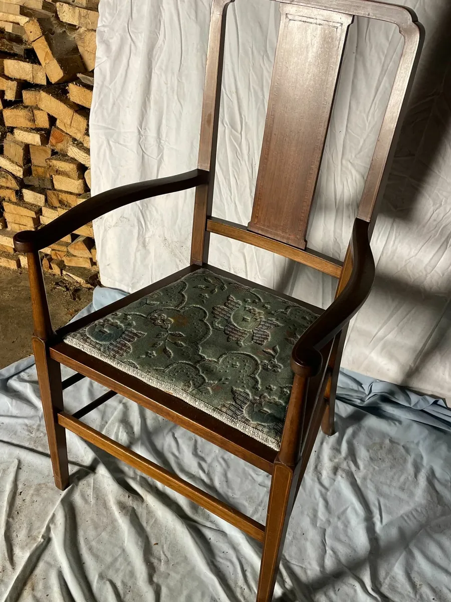 Antique Inlaid Mahogany Chair - Image 2