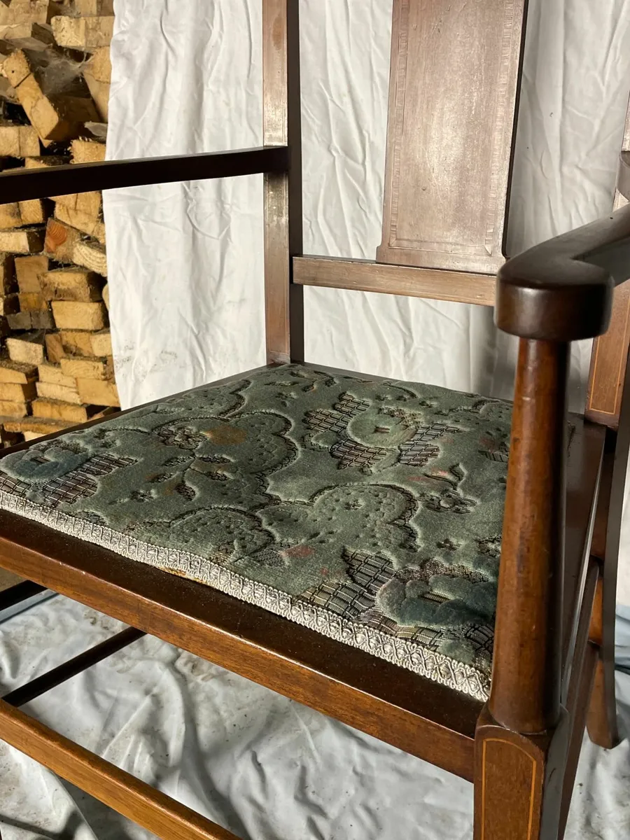 Antique Inlaid Mahogany Chair - Image 3