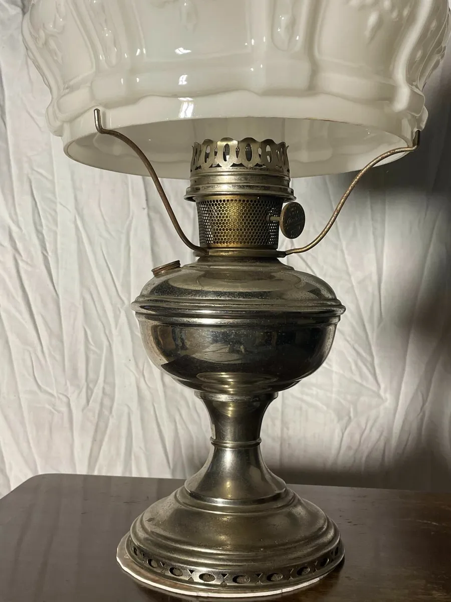 Early 20th Century Nickel-Plated Oil Lamp - Image 2