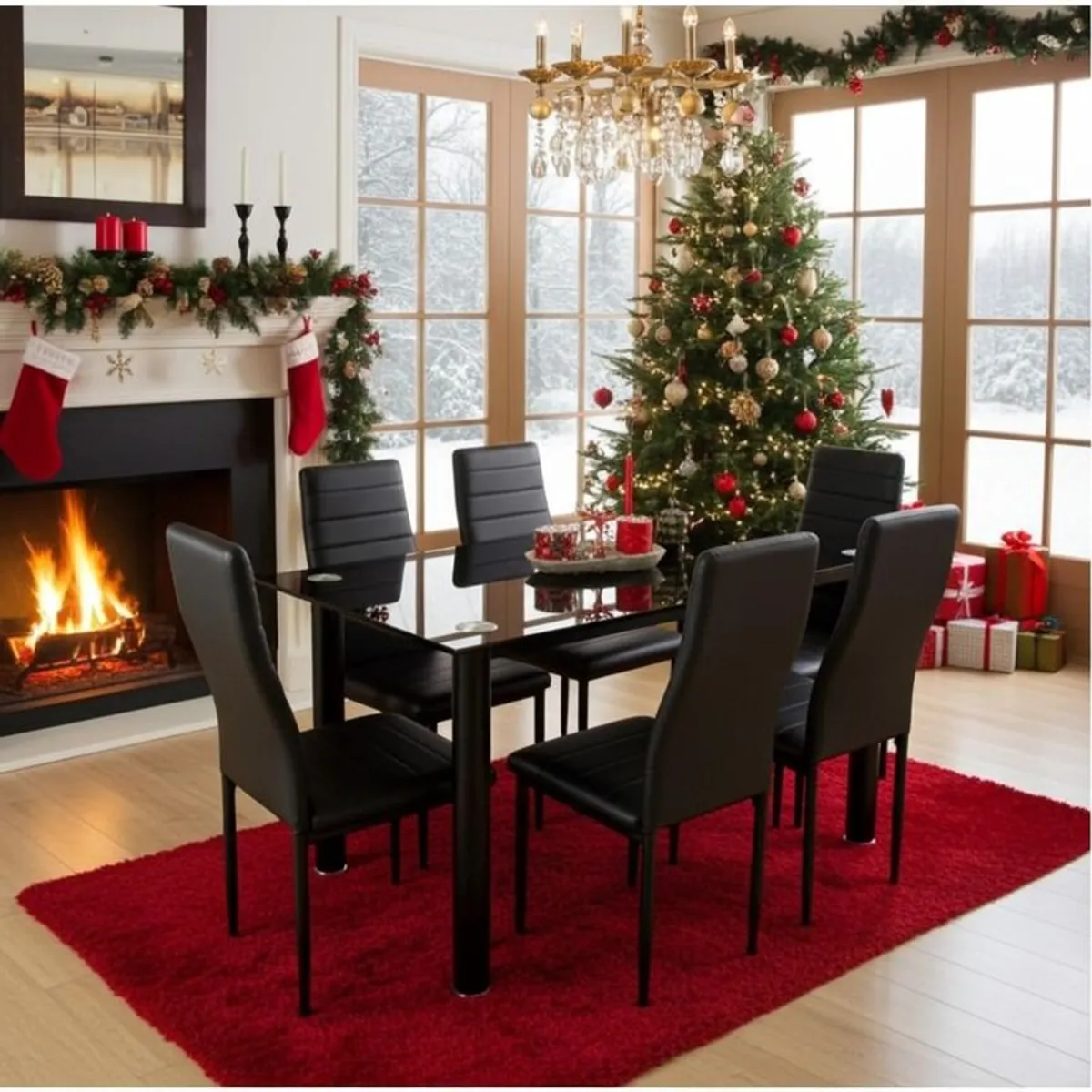 Christmas Deal! Glass Table + 6 Chairs - Free Delivery - Image 1