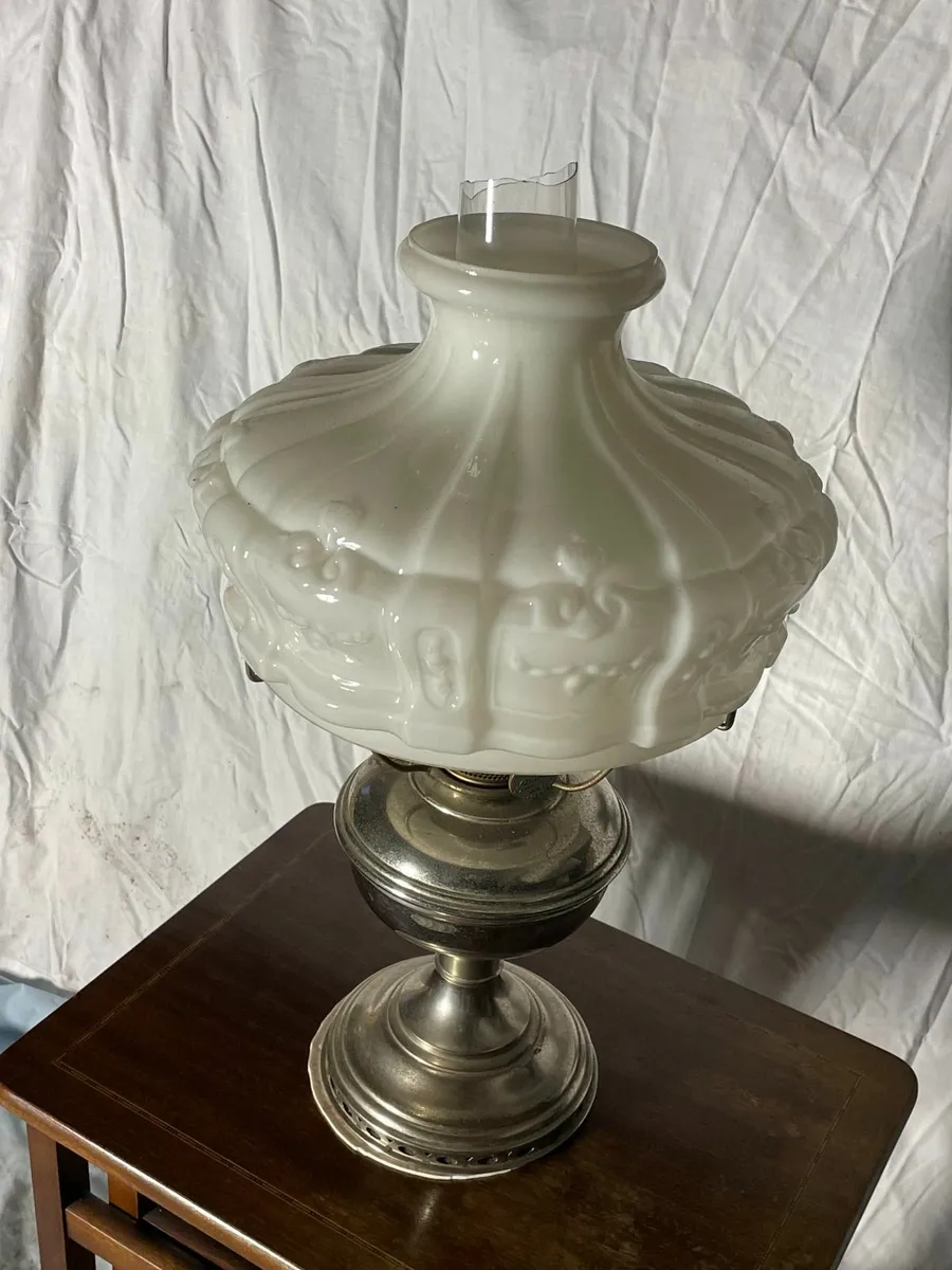 Early 20th Century Nickel-Plated Oil Lamp - Image 4