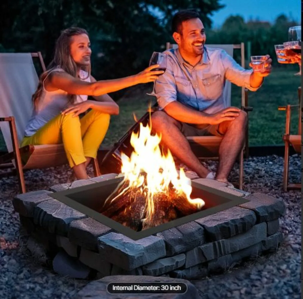 Fire Pit Ring, 36x36 in Outer/30x30 in Inner - Image 2