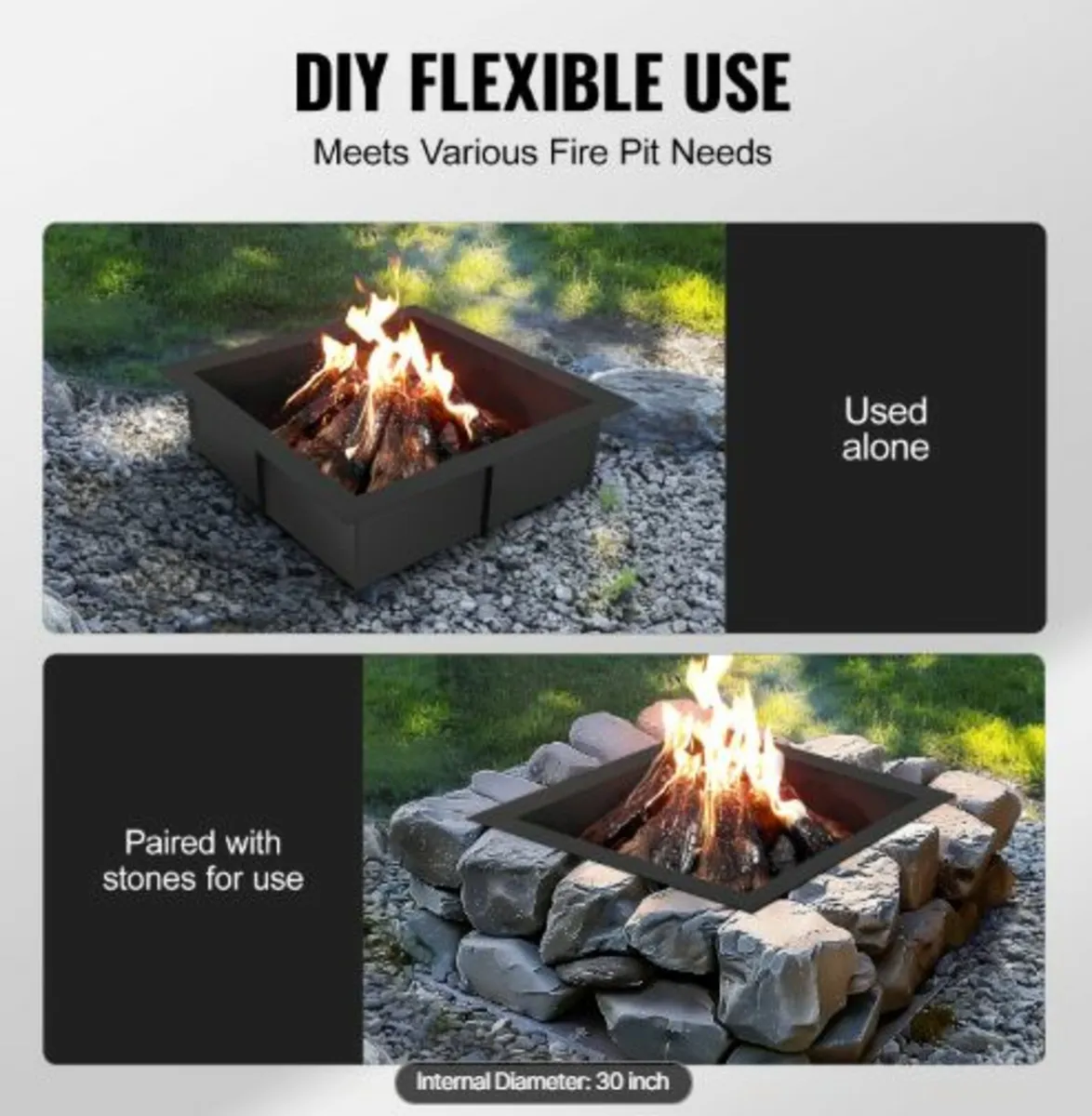 Fire Pit Ring, 36x36 in Outer/30x30 in Inner - Image 3
