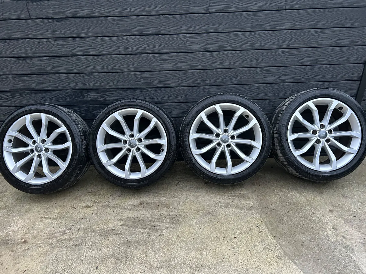 18”  GENUINE AUDI A4  ALLOY WHEELS & TYRES - Image 2